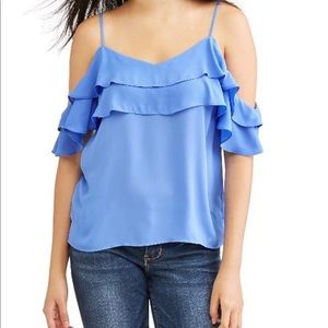 Periwinkle cold shoulder top